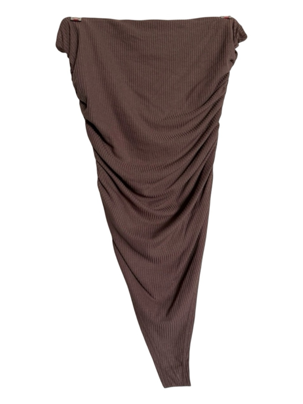 SNDYS Ribbed Ruched Women’s Bodysuit Brown - New With Tags - US 6 - Picture 3 of 3